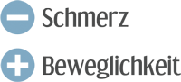 -Schmerz +Beweglichkeit